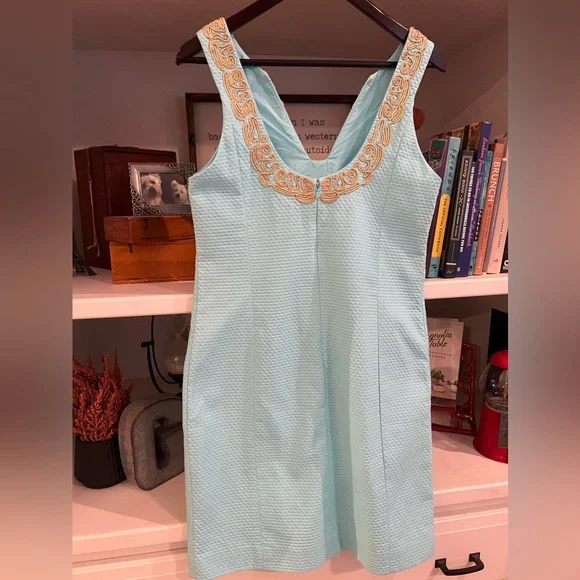 EUC LILLY PULITZER Suzette Shift Dress Serene Blue | 10 - Picture 4 of 8